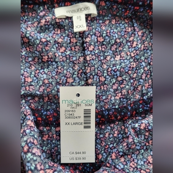 Maurice Floral Smoked Romper Size 2X - Picture 5 of 7